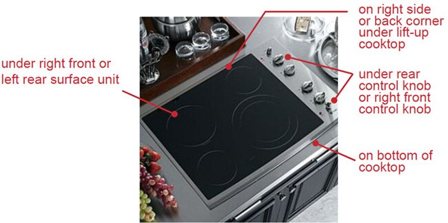 Cooktop Model Number Label How to Find Your Model Number : Cooktop